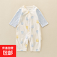 連體衣嬰兒春秋款純棉滿(mǎn)月寶寶衣服夏季新生兒長(cháng)袖哈衣夏裝爬服 藍色 73cm
