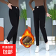 燈芯絨加厚高腰蘿卜褲女2024秋冬季新款抽繩休閑長(cháng)褲直筒褲女褲子 【R字母標】加絨加厚-黑色 3XL/建議【150-165斤】