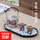 錦鯉功夫茶具陶瓷提梁壺茶具套裝家用單人泡茶一壺兩杯干泡盤(pán)特價(jià) 海浪錦鯉1壺2杯海浪錦鯉+干泡盤(pán)
