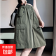 【純棉】女裝褲夏2025新款時尚松緊腰顯瘦寬松大碼休閑五分短褲 軍綠色【純棉優(yōu)質(zhì)面料】 XL 【建議115-130斤】