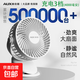 奧克斯USB小風(fēng)扇電風(fēng)扇桌面小電扇廚房小型臺扇辦公宿舍床頭車載 【直徑14cm 充電3檔】4000mA