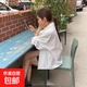 慵懶風(fēng)長(zhǎng)袖防曬襯衫女夏秋季韓系寬松疊穿感上衣百搭休閑襯衣外套 白色 M 建議90-105斤