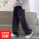 男童褲子春秋兒童春裝休閑長褲2025新款中大童春季炸街純棉工裝褲 DD-B166【深灰】春秋款 150