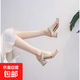 2025年夏季新款中粗跟涼拖涼鞋半拖鞋仙女風(fēng)配裙子外穿時(shí)尚高跟鞋 米白色 37