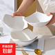 四角水芙蓉盤(pán)子菜盤(pán)家用簡(jiǎn)約陶瓷翹腳碗涼菜湯碗沙拉碗盤(pán) 純白6個(gè)裝四角碗【8英寸】