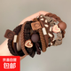 頭繩高端橡皮筋女扎頭發(fā)橡皮筋簡(jiǎn)約氣質(zhì)高彈力耐用皮套發(fā)圈發(fā)繩 主圖款【棕色+紅咖】10根