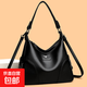 2026新款女包潮流軟皮女士單肩包大容量休閑中年媽媽手提斜挎包包 黑色
