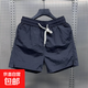 夏季新款薄款外穿三分四分褲男生輕奢休閑運(yùn)動(dòng)短褲男潮牌沙灘褲子 來(lái)優(yōu)  黑色   D607 XL 【120-135斤】
