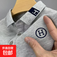 夏季男士新款刺繡商務(wù)短袖POLO衫休閑高端翻領(lǐng)寬松上衣薄款男裝 KC-A06-灰色 XL