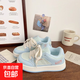 厚底板鞋女2025春季新款百搭chic小眾面包鞋學(xué)生透氣休閑小白鞋女 藍(lán)色 37
