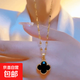 黑色雙面四葉草項鏈女高級輕奢設計感小眾吊墜民族風鎖骨鏈送禮物 黑色