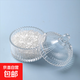 白水晶消磁碗紫黃粉水晶原碎石擺件手鏈凈化消磁石飾品消磁碗器皿 【小號】100克白水晶+消磁碗