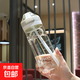 ?帶吸管水杯帶提繩刻度女孕婦塑料杯耐熱大人不漏水小學(xué)生杯子 【冰川白】鴨嘴杯 650ml 吸管杯