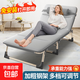 床折疊床單人躺椅家用辦公室午休床醫(yī)院陪護(hù)床午睡行軍床折疊椅 【加固圓管】灰+冬夏兩用墊