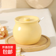 豬油罐家用廚房耐高溫調料罐帶蓋辣椒油罐辣子罐油鹽罐調味罐 【家用實(shí)惠】大號奶黃1400ml