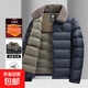 石墨烯翻領(lǐng)棉服秋冬新款男士休閑保暖棉衣防風(fēng)中年毛領(lǐng)輕薄外套 2851藏青 3XL【體重140-155斤】