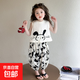 【女童夏季套裝】2025新款洋兒童衣服無袖防蚊褲小女孩夏兩件套 米白色 薄款 90 cm