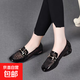 舒適網(wǎng)紗樂(lè )福鞋女2025年新款春季漆皮豆豆鞋軟皮平底春夏鏤空單鞋 黑色 38