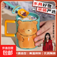 立體卡通動(dòng)物樂(lè )園陶瓷杯子萌趣可愛(ài)高顏值女生學(xué)生馬克杯帶蓋勺子 可愛(ài)小熊-白杯帶蓋勺 1個(gè) 380ml