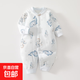 爆款幼兒連體衣夾棉薄棉長袖哈衣寶寶保暖爬服嬰兒衣服秋冬新款 40g薄棉-深海精靈 73cm