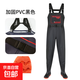 水褲半身衣服雨褲帶雨鞋皮叉褲抓魚(yú)全身男連體水庫水鞋加厚下水褲 前后加高字母黑雙護膝-輕便 43