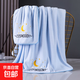 京東快遞夏季薄款兒童浴巾速干柔軟舒適吸水大毛巾洗臉巾 淺藍色70/140cm 【月亮大浴巾】
