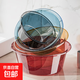 加厚加深高顏值透明臉盆抗菌宿舍學生家用洗衣服洗水果洗腳盆廁所 深藍色 小號1個【高8.5CM】