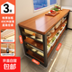 廚房多功能置物架落地切菜桌子工作臺多層微波爐收納架櫥柜窄邊柜 檀香色120*40*80cm_加厚臺面 組裝