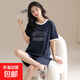 【品牌代工廠(chǎng)出品】女士睡衣純棉夏季圓領(lǐng)薄款短袖短褲家居服 CKE-W6173女套裝 L 推薦100-120斤