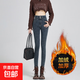復古高腰牛仔褲女時(shí)尚煙管褲顯瘦修身小腳褲休閑緊身鉛筆褲J879 藍灰色加絨 M（110斤以下）