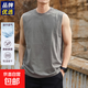 涼感背心男士夏季新款健身運動(dòng)汗衫寬松無(wú)袖T恤上衣籃球服 XY3164 灰褐 L （120-140斤）