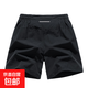 【安德瑪制造商】運動(dòng)速干透氣冰絲四分開(kāi)叉短褲夏季薄款沙灘褲頭 黑色 L