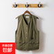 【高端戶(hù)外】中老年人男釣魚(yú)馬甲兩面穿春秋薄多口袋背心攝影 綠色 3XL