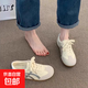 運動(dòng)休閑板鞋德訓鞋女小白鞋2025新款爆款春秋季平底百搭時(shí)尚鞋子 銀色 36