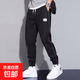 工裝褲男潮牌2025夏季新款寬松小腳哈倫褲韓版九分休閑束腳長褲子 B11【黑色】 3XL