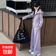 女童秋裝套裝2025新款兒童洋氣大童春秋時髦女孩休閑外套秋季衣服 WX-266【紫色】春秋款 160cm 【建議身高155cm左右】
