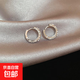 鋯石幾何圓形珍珠耳扣法式復(fù)古氣質(zhì)時(shí)尚百搭耳環(huán)輕奢高級(jí)感耳飾女 耳扣-銀色