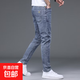 【商場(chǎng)同款】2025新款春秋男士牛仔褲修身直筒彈力早春刺繡長(zhǎng)褲 藍(lán)色 8839-DL 31