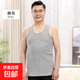 中老年男士純棉寬松跨欄背心老人夏季大碼白汗衫爸爸裝老頭衫打底 全棉灰色 4XL 【175-185斤】