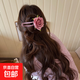浪漫仿真玫瑰花朵鴨嘴夾女春夏氛圍感甜美發(fā)夾溫柔后腦勺發(fā)卡夾子 1#紫玫瑰