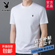 花花公子純棉男士短袖t恤夏季新款圓領(lǐng)休閑寬松青年半袖體恤百搭 【短袖AA】白色 2XL 建議 130-155