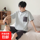 青少年睡衣男士款夏季短袖可外穿運動(dòng)寬松大碼學(xué)生家居服兩件套裝 短袖套裝：C3601（男） 3XL （170-190斤）