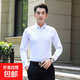 【職業(yè)正裝】純色商務(wù)正裝男士白襯衫工裝上衣白色長(zhǎng)袖襯衣干活 長(zhǎng)袖襯衫白色 2XL