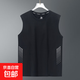 冰感圓領(lǐng)無(wú)袖背心坎肩冰絲夏季跑步上身男款運動(dòng)背心速干無(wú)袖t恤 純黑【點(diǎn)桿蝴網(wǎng)背心】 2XL 建議130-145斤