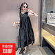 女童白色連衣裙2025新款夏季童裝長裙女孩感好看度假沙灘裙 黑色 【楠楠A135】 160