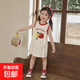 【現(xiàn)貨】背心連衣裙女童兒童節(jié)無(wú)袖外穿休閑背心裙女寶夏季背心裙 奶油白-棉裙 110 碼（建議100-110cm）