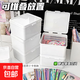 ins無印風桌面收納盒腕表收藏透明展示盒兒童電子表整理高檔手表存儲盒 白色正方形【10cm*8.5cm*6cm]*3個裝