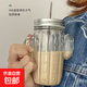 仙人掌玻璃杯高顏值玻璃吸管杯帶蓋加厚玻璃杯子 仙人掌玻璃吸管 400ml 1只