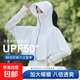 防曬衣女夏季2025新款冰絲防紫外線(xiàn)大帽檐短款外套女士薄款防曬服 白色