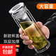 高硼硅雙層水晶蓋玻璃杯大容量泡茶杯茶水分離安全無毒隔熱杯車載 雙層直筒杯水晶蓋 350ml 1只